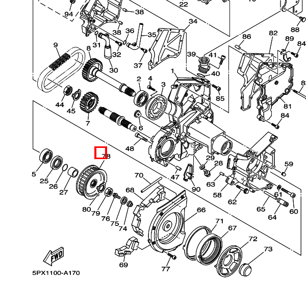 Riemenscheibe Pulley Belt ,YAMAHA XV1700 ROAD STAR WARRIOR, 5PX-17651-00